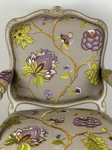 A Louis XV armchairs stamped C.L Burgat mid-18th Cent  - 