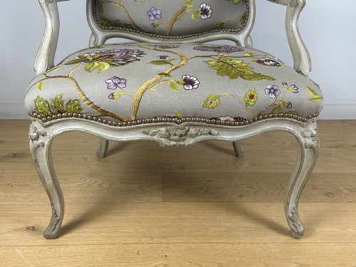 18th century - A Louis XV armchairs stamped C.L Burgat mid-18th Cent 