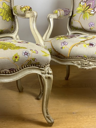 Louis XV - A Louis XV armchairs stamped C.L Burgat mid-18th Cent 