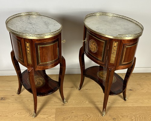 XVIIIe siècle - Paire de tables de salon d’époque Transition estampillées RVLC