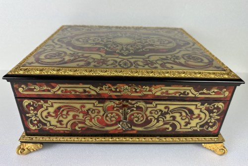 Large Napoléon III case in Boulle marquetry - 