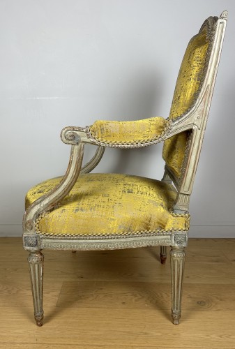 18th century - Tilliard, pair of Louis XVI armchairs stamped TILLIARD