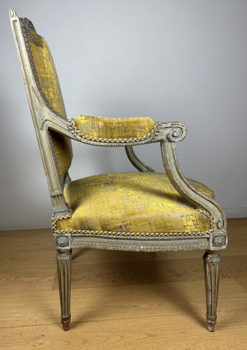 Louis XVI - Tilliard, pair of Louis XVI armchairs stamped TILLIARD