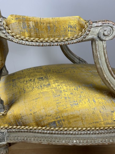 Antiquités - Tilliard, pair of Louis XVI armchairs stamped TILLIARD