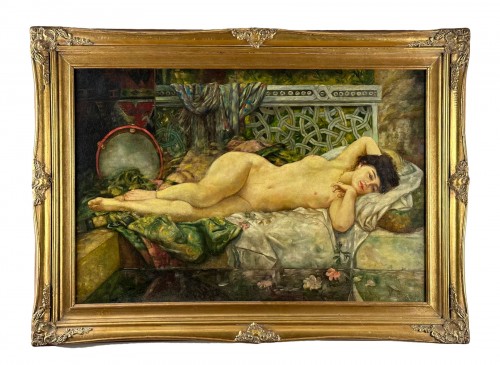 L'odalisque au hammam, orientalist school of the 20th century