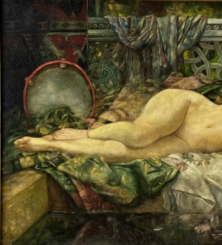 Tableaux et dessins Tableaux du XXe siècle - L'odalisque au hammam, orientaliste du XXe siècle