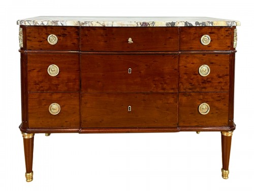 A Louis XVI mahogany commode, stamped by Jean-François Leleu