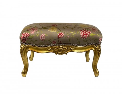 A  Louis XV giltwood stool Stamped Tilliard