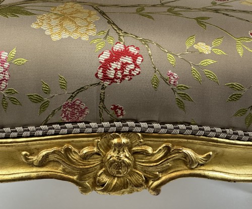 Seating  - A  Louis XV giltwood stool Stamped Tilliard