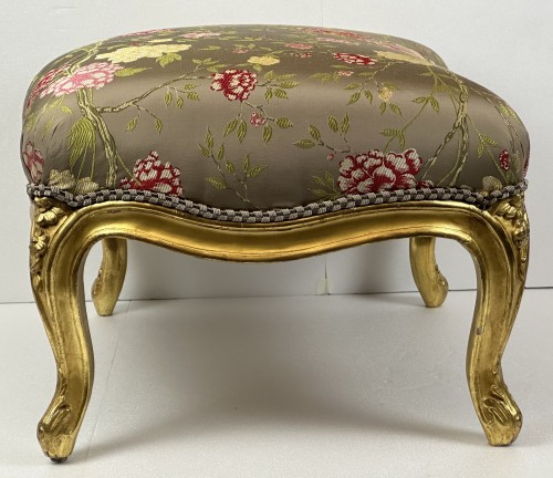 18th century - A  Louis XV giltwood stool Stamped Tilliard