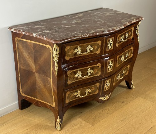 Commode marquetée d’époque Louis XV - Sérignan Antiquités