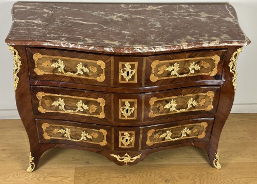 Commode marquetée d’époque Louis XV - Louis XV