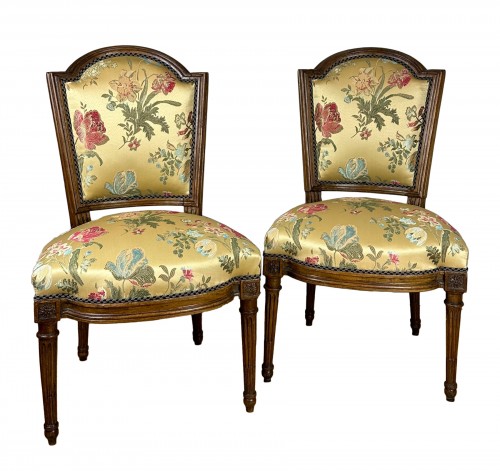 Pair of Louis XVI chairs stamped Georges Jacob for the duke of Penthièvre
