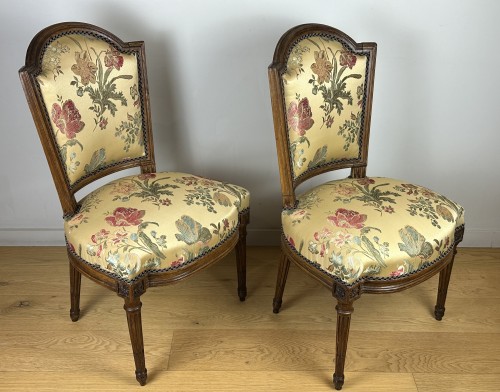 Seating  - Pair of Louis XVI chairs stamped Georges Jacob for the duke of Penthièvre