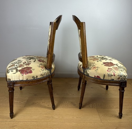 Pair of Louis XVI chairs stamped Georges Jacob for the duke of Penthièvre - Louis XVI