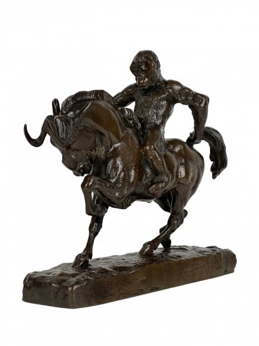 Ape Riding A Gnu - Antoine-Louis Barye (1796 – 1875)