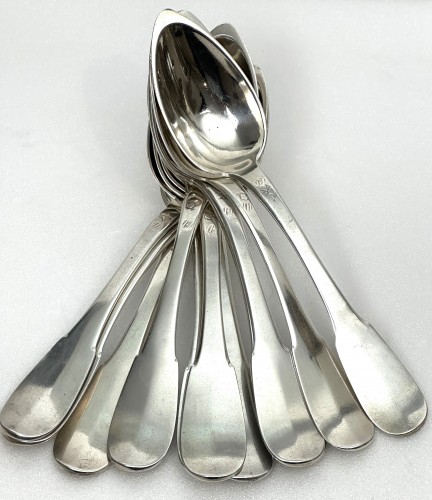 a Louis XVIII solid silver flatware sets  of twelve - silverware & tableware Style Restauration - Charles X