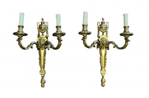 A pair of Late 19th Century Gilt-bronze "au Mufle"