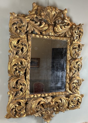 Miroirs, Trumeaux  - Grand miroir florentin, Toscan du XVIIe siècle