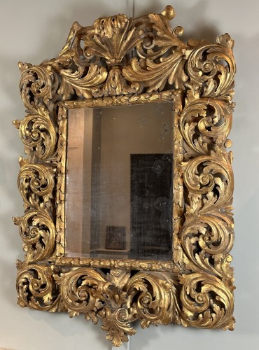 XVIIe siècle - Grand miroir florentin, Toscan du XVIIe siècle