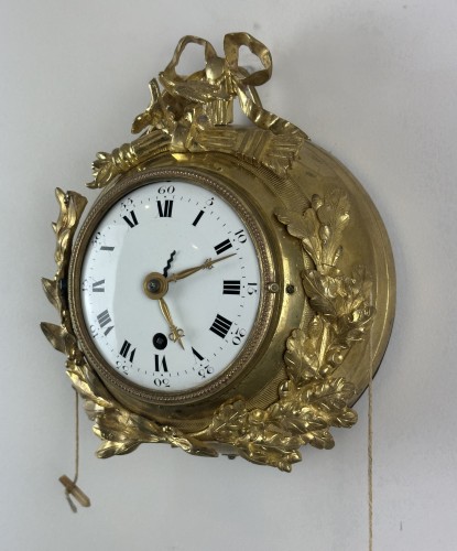 Horlogerie Cartel - Cartel d’alcôve à sonnerie à la demande et réveil en œil de bœuf d’époque Louis XVI