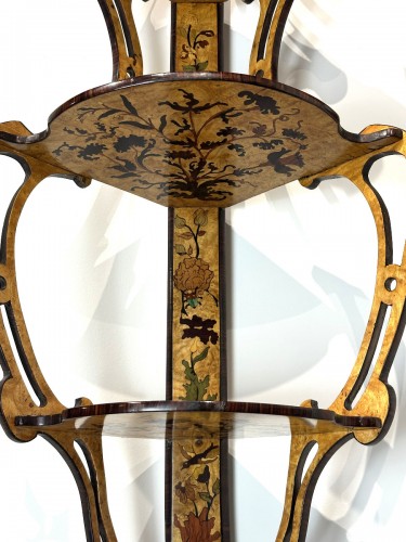 Antiquités - Pair of corner shelves stamped Hache Fils A.Grenoble