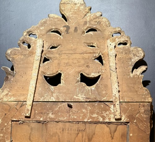 Louis XIV - Miroir à fronton d'époque Louis XIV