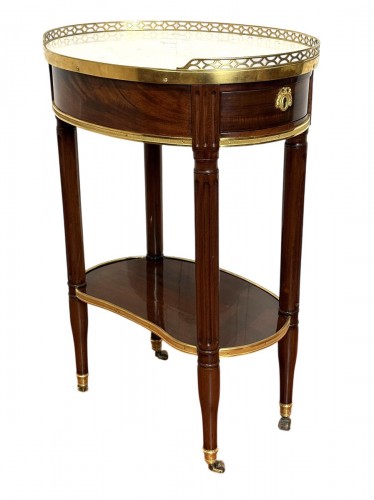 Small Louis XVI Period Living Room Table Stamped Canabas