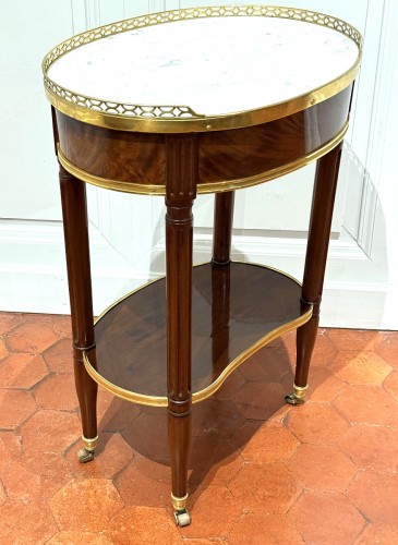 Small Louis XVI Period Living Room Table Stamped Canabas - 