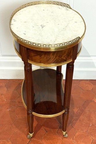 18th century - Small Louis XVI Period Living Room Table Stamped Canabas