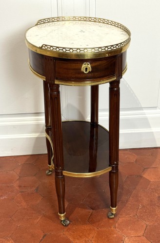 Louis XVI - Small Louis XVI Period Living Room Table Stamped Canabas