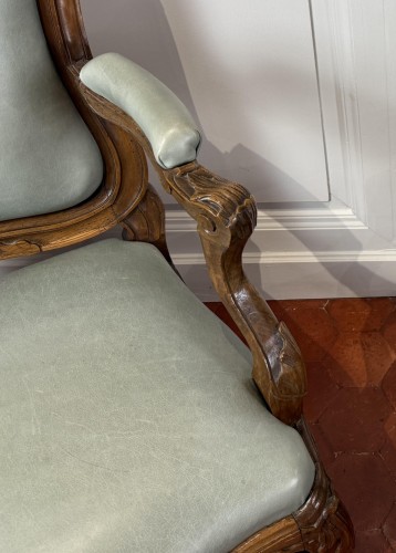 Antiquités - Paire de fauteuils à châssis d’époque Régence vers 1720