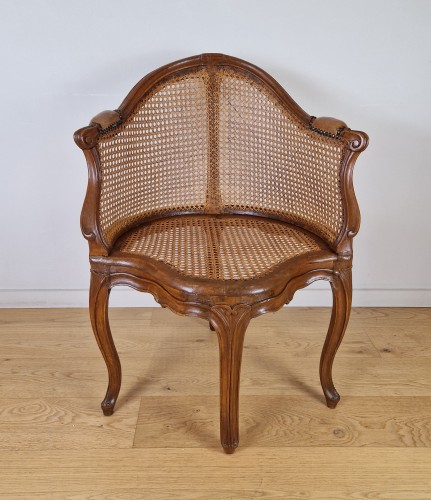 Fauteuil de bureau canné d’époque Louis XV, vers1750 - Sérignan Antiquités