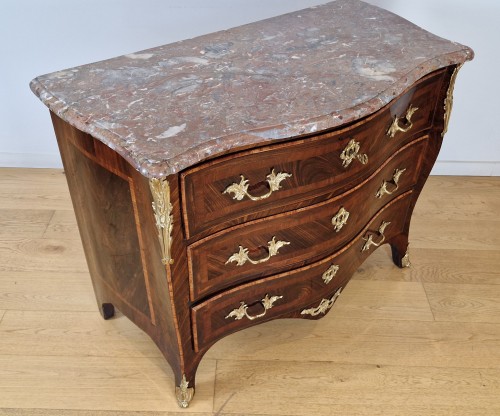 Furniture  - A Louis XV chest of drawers stamped Laurent-charles Birclet 18th-century.
