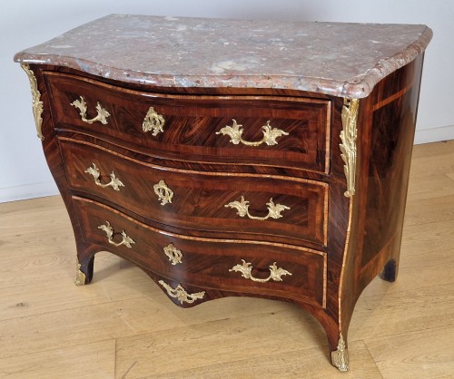 A Louis XV chest of drawers stamped Laurent-charles Birclet 18th-century. - Louis XV