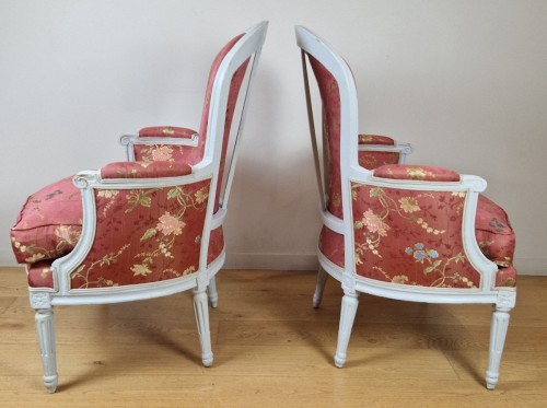 A Pair Of Louis XVI Beechwood Bergère, Circa 1780 - 