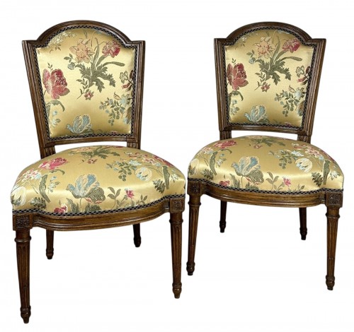 Paire de chaises Louis XVI par George Jacob pour Duc de Penthièvre, le Château de Chanteloup