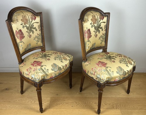 Pair Louis XVI chairs by George Jacob for Duc de Penthièvre, Château de Chanteloup - Seating Style Louis XVI