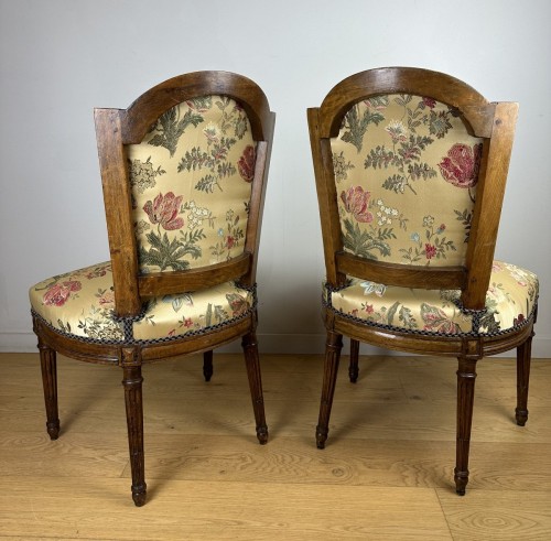 Pair Louis XVI chairs by George Jacob for Duc de Penthièvre, Château de Chanteloup - Louis XVI