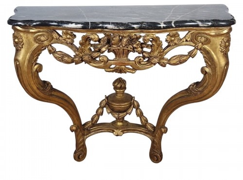 Console en bois doré d’époque Louis XV, Aix en Provence ers 1760