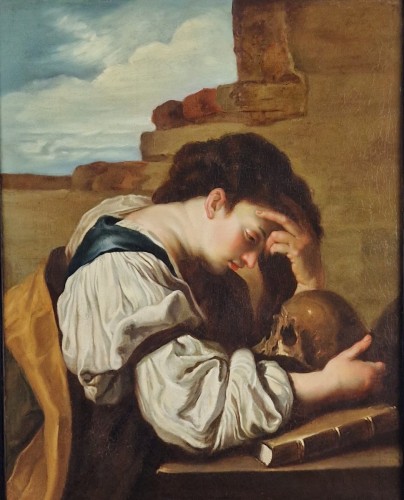 Memento Mori Melancholy, Venetian school around 1800 After Domenico Feti (1589 - 1623) - Paintings & Drawings Style 