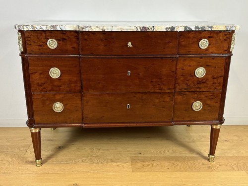Furniture  - A Louis XVI Mahogany Commode Stamped  Jean-françois Leleu And George Kintz