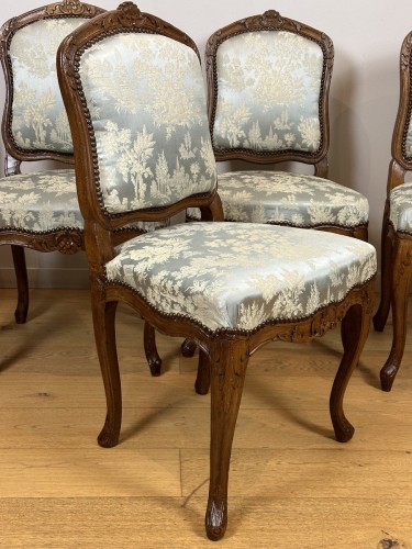 Série de 6 chaises, estampillées Jean-Baptiste Gourdin 18e vers 1748 - Sièges Style Louis XV