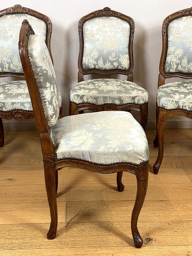 Série de 6 chaises, estampillées Jean-Baptiste Gourdin 18e vers 1748 - Sérignan Antiquités