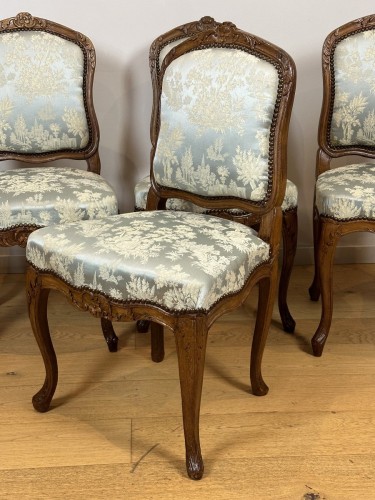 Louis XV - Série de 6 chaises, estampillées Jean-Baptiste Gourdin 18e vers 1748
