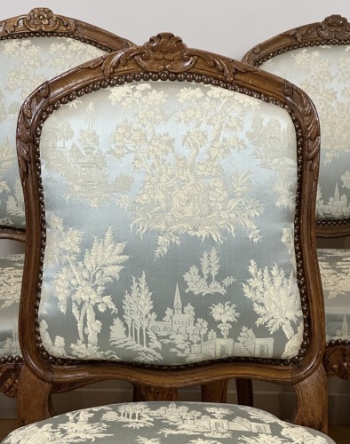 Antiquités - Série de 6 chaises, estampillées Jean-Baptiste Gourdin 18e vers 1748