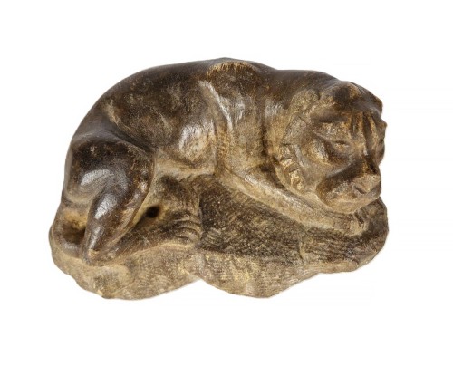 Lion couché en marbre de Boulogne, période médiévale