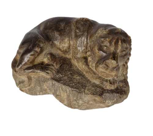 11th to 15th century - Reclining Lion in Boulogne Marble, Medieval Period.