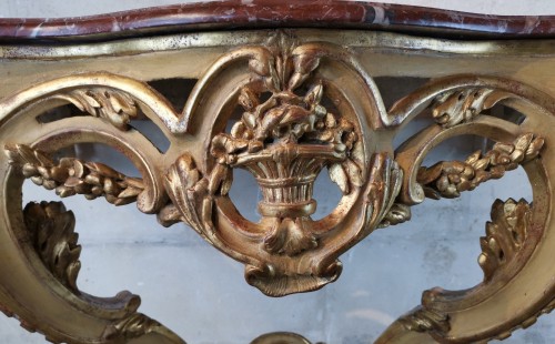 Louis XV - Console d’époque Louis XV, période Transition vers 1755