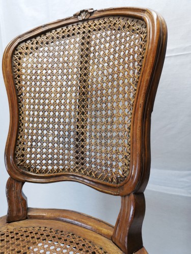 Suite de quatre chaises à fonds de canne d'époque Louis XV, vers 1750 - Louis XV